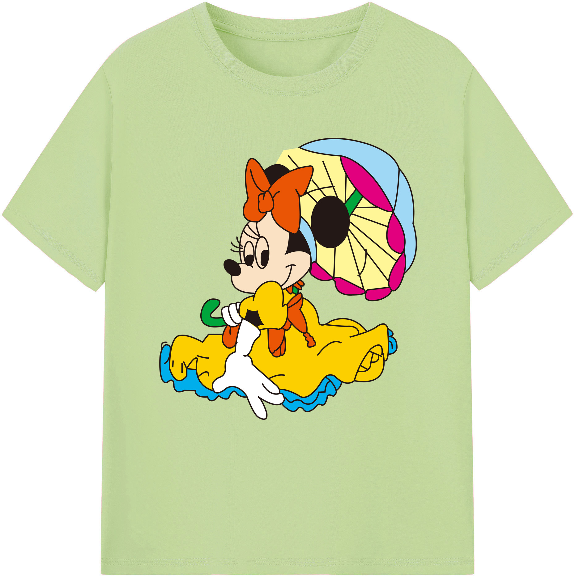 （画像用） ミッキーマウス Mickey Mouse 綿100％半袖Tシャツ（フロントプリント）